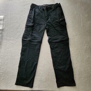BC Clothing Convertible Cargo Pants Mens Large Black Nylon ZipOff Hiking W34 L30